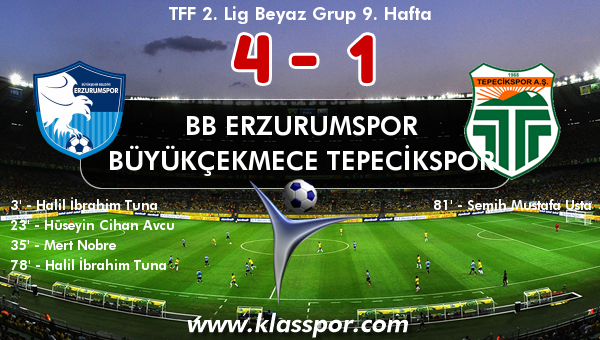 BB Erzurumspor 4 - Büyükçekmece Tepecikspor 1