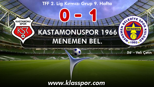 Kastamonuspor 1966 0 - Menemen Bel. 1