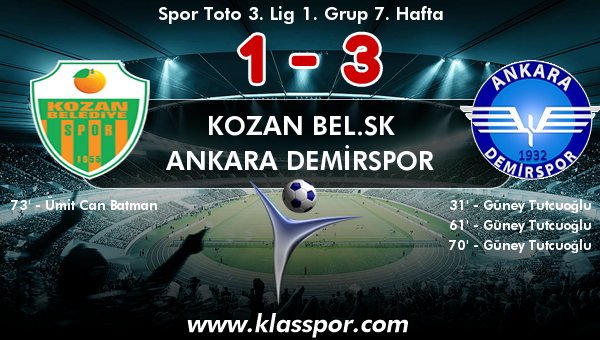 Kozan Bel.SK 1 - Ankara Demirspor 3