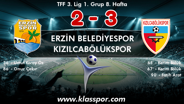 Erzin Belediyespor 2 - Kızılcabölükspor 3