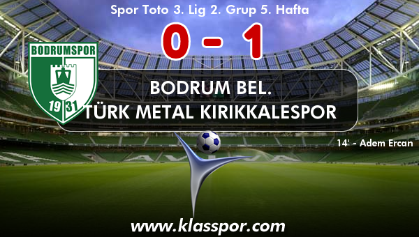 Bodrum Bel. 0 - Türk Metal Kırıkkalespor 1