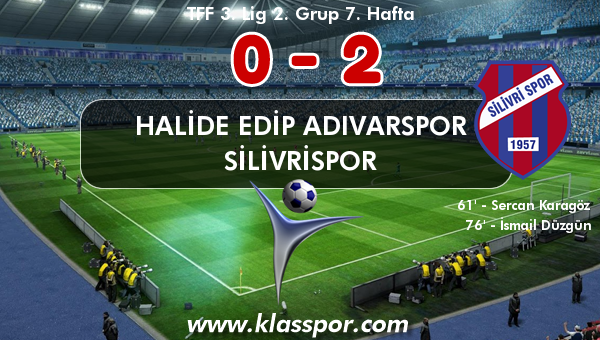 Halide Edip Adıvarspor 0 - Silivrispor 2