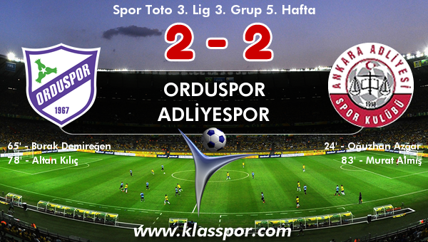 Orduspor 2 - Adliyespor 2