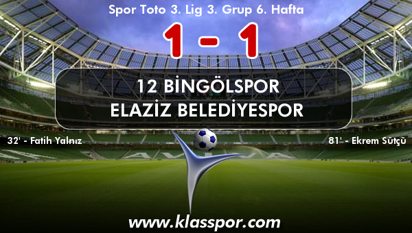 12 Bingölspor 1 - Elaziz Belediyespor 1