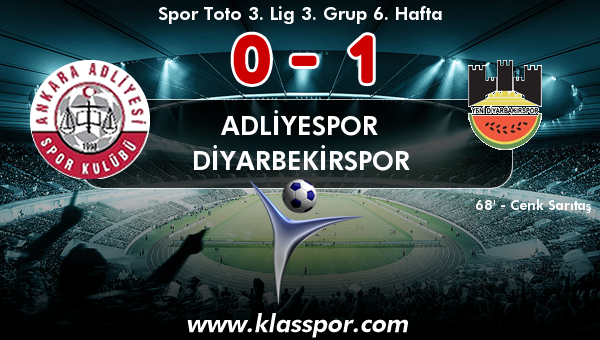 Adliyespor 0 - Diyarbekirspor 1