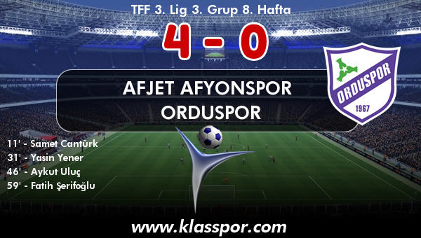 Afjet Afyonspor  4 - Orduspor 0