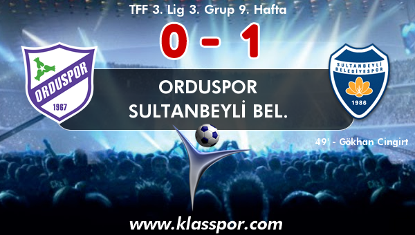 Orduspor 0 - Sultanbeyli Bel. 1