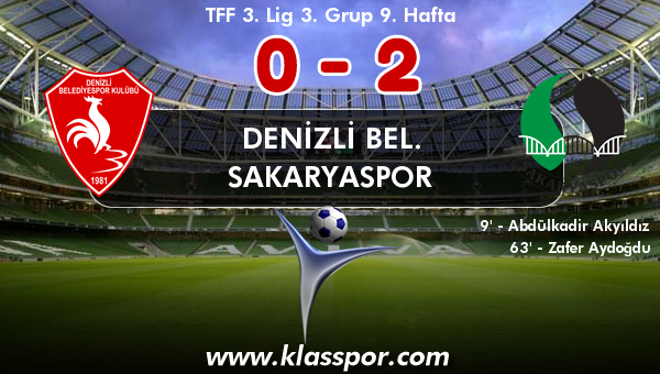 Denizli Bel. 0 - Sakaryaspor 2