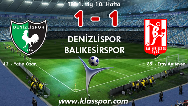 Denizlispor 1 - Balıkesirspor 1