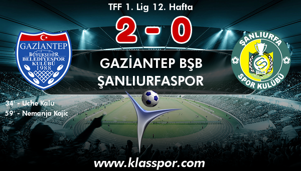 Gaziantep BŞB 2 - Şanlıurfaspor 0