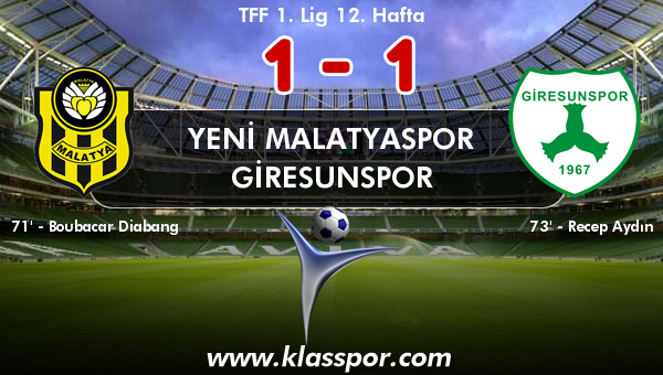 Yeni Malatyaspor 1 - Giresunspor 1