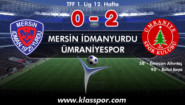 Mersin İdmanyurdu 0 - Ümraniyespor 2