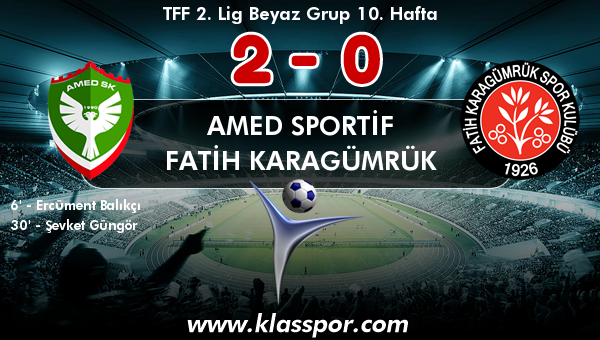 Amed Sportif 2 - Fatih Karagümrük 0