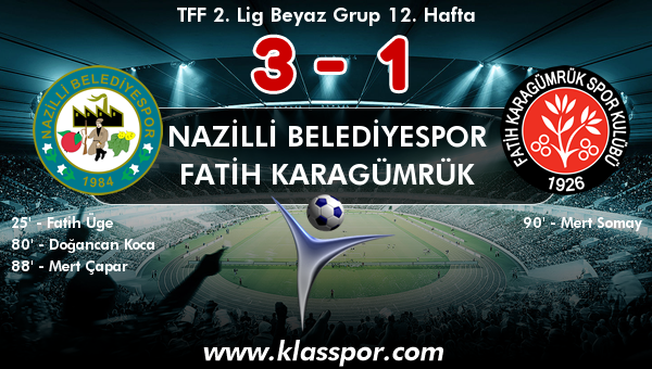 Nazilli Belediyespor 3 - Fatih Karagümrük 1