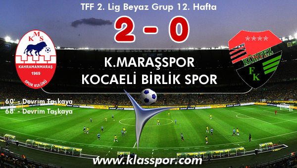 K.Maraşspor 2 - Kocaeli Birlik Spor 0