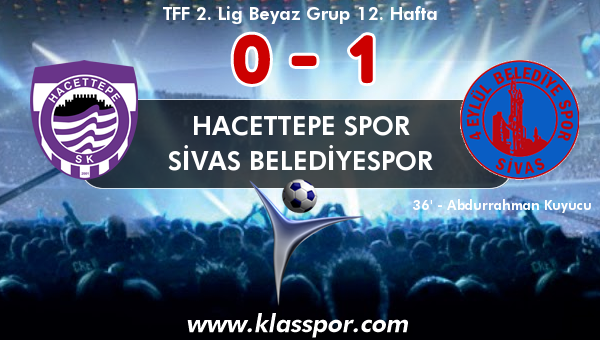 Hacettepe Spor 0 - Sivas Belediyespor 1