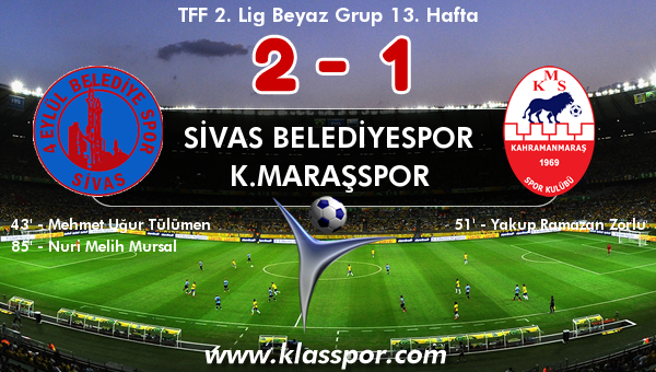 Sivas Belediyespor 2 - K.Maraşspor 1