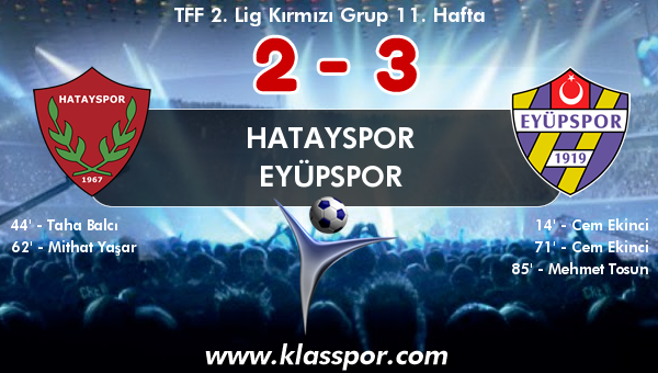 Hatayspor 2 - Eyüpspor 3