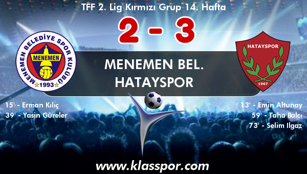 Menemen Bel. 2 - Hatayspor 3