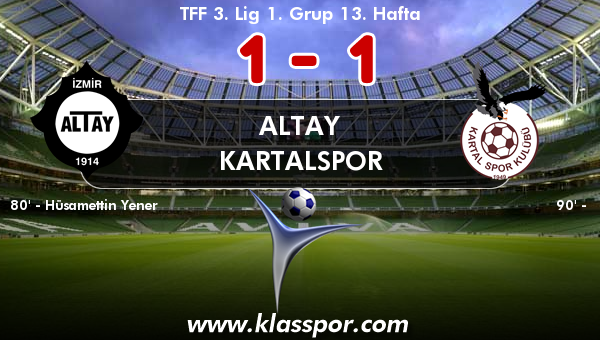 Altay 1 - Kartalspor 1