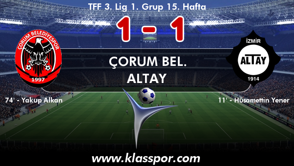 Çorum Bel. 1 - Altay 1