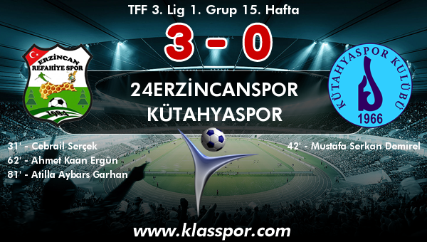 24Erzincanspor 3 - Kütahyaspor 0