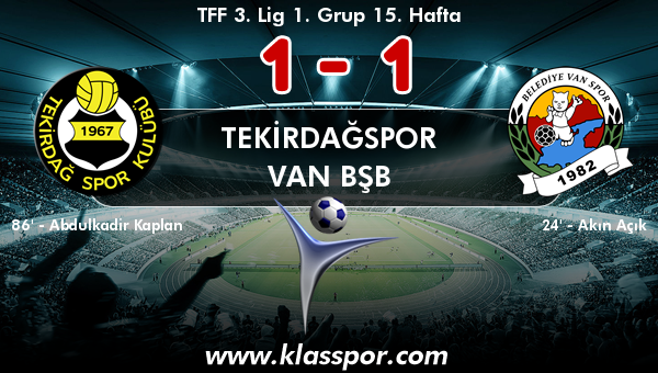 Tekirdağspor 1 - Van BŞB 1