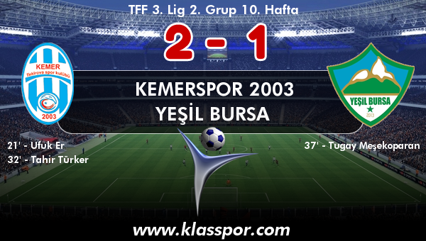 Kemerspor 2003 2 - Yeşil Bursa 1