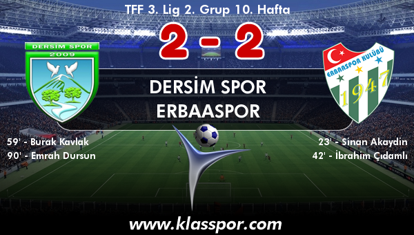 Dersim Spor 2 - Erbaaspor 2