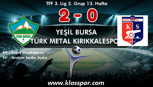 Yeşil Bursa 2 - Türk Metal Kırıkkalespor 0