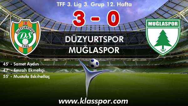 Düzyurtspor 3 - Muğlaspor 0