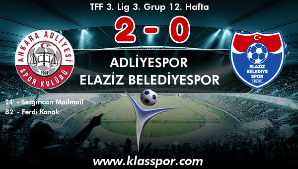Adliyespor 2 - Elaziz Belediyespor 0