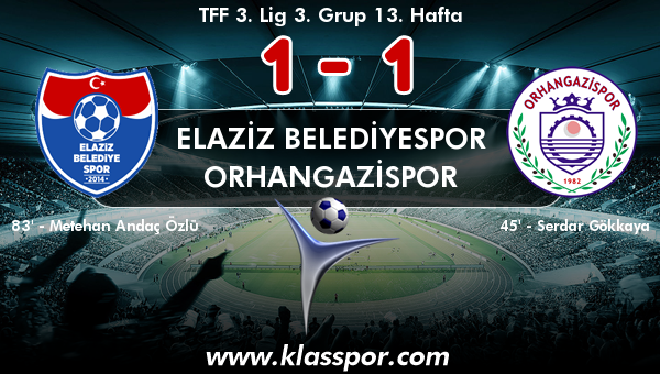 Elaziz Belediyespor 1 - Orhangazispor 1