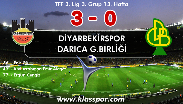 Diyarbekirspor 3 - Darıca G.Birliği 0