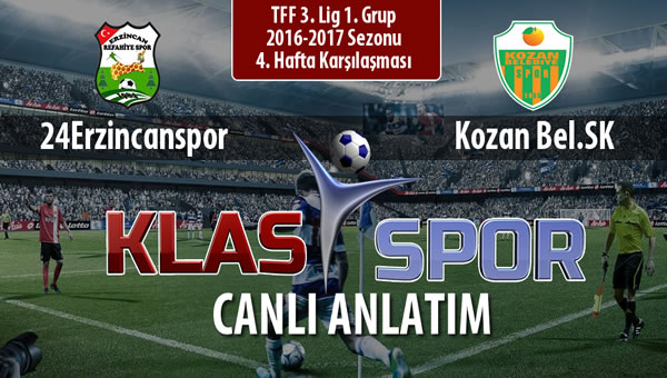 24Erzincanspor - Kozan Bel.SK maç kadroları belli oldu...