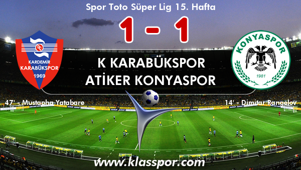 K Karabükspor 1 - Atiker Konyaspor 1