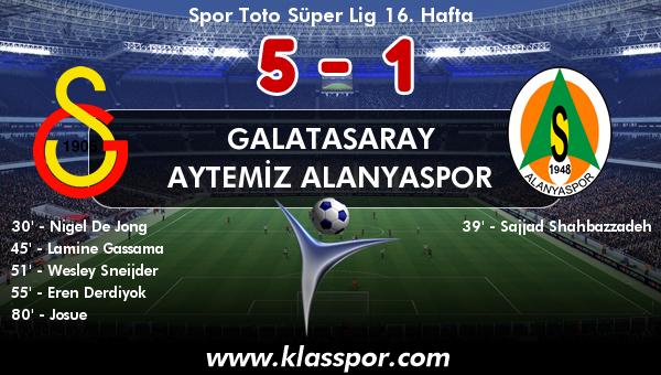 Galatasaray 5 - Aytemiz Alanyaspor 1