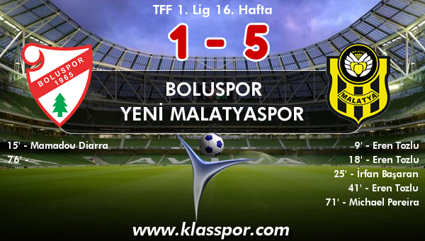 Boluspor 1 - Yeni Malatyaspor 5