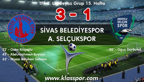 Sivas Belediyespor 3 - A. Selçukspor 1