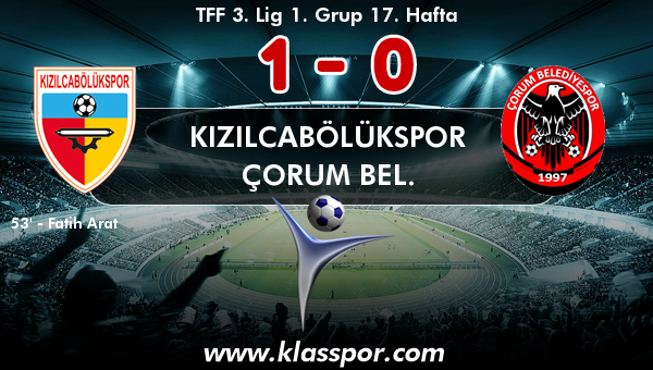 Kızılcabölükspor 1 - Çorum Bel. 0