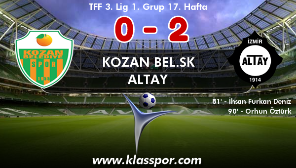 Kozan Bel.SK 0 - Altay 2