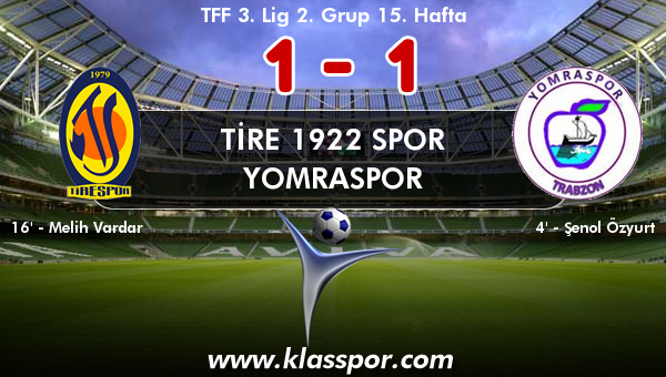 Tire 1922 Spor 1 - Yomraspor 1