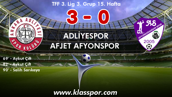 Adliyespor 3 - Afjet Afyonspor  0