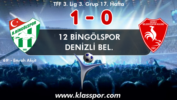 12 Bingölspor 1 - Denizli Bel. 0