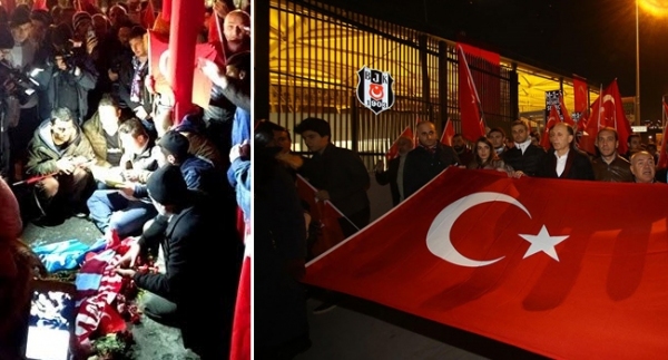 Trabzonspor patlamanın olduğu yere karanfil bıraktı
