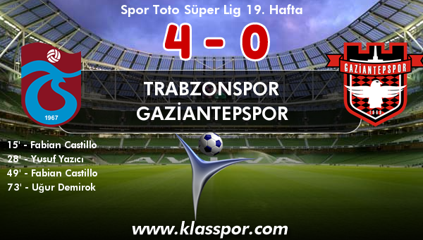 Trabzonspor 4 - Gaziantepspor 0