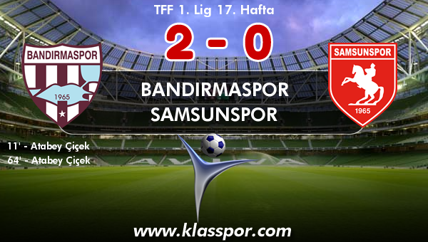 Bandırmaspor 2 - Samsunspor 0