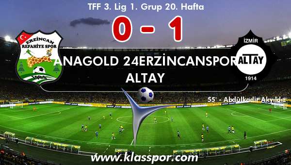 Anagold 24Erzincanspor 0 - Altay 1