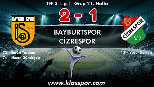 Bayburtspor 2 - Cizrespor 1