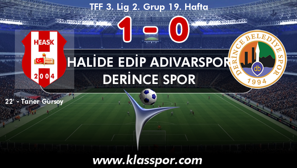 Halide Edip Adıvarspor 1 - Derince Spor 0